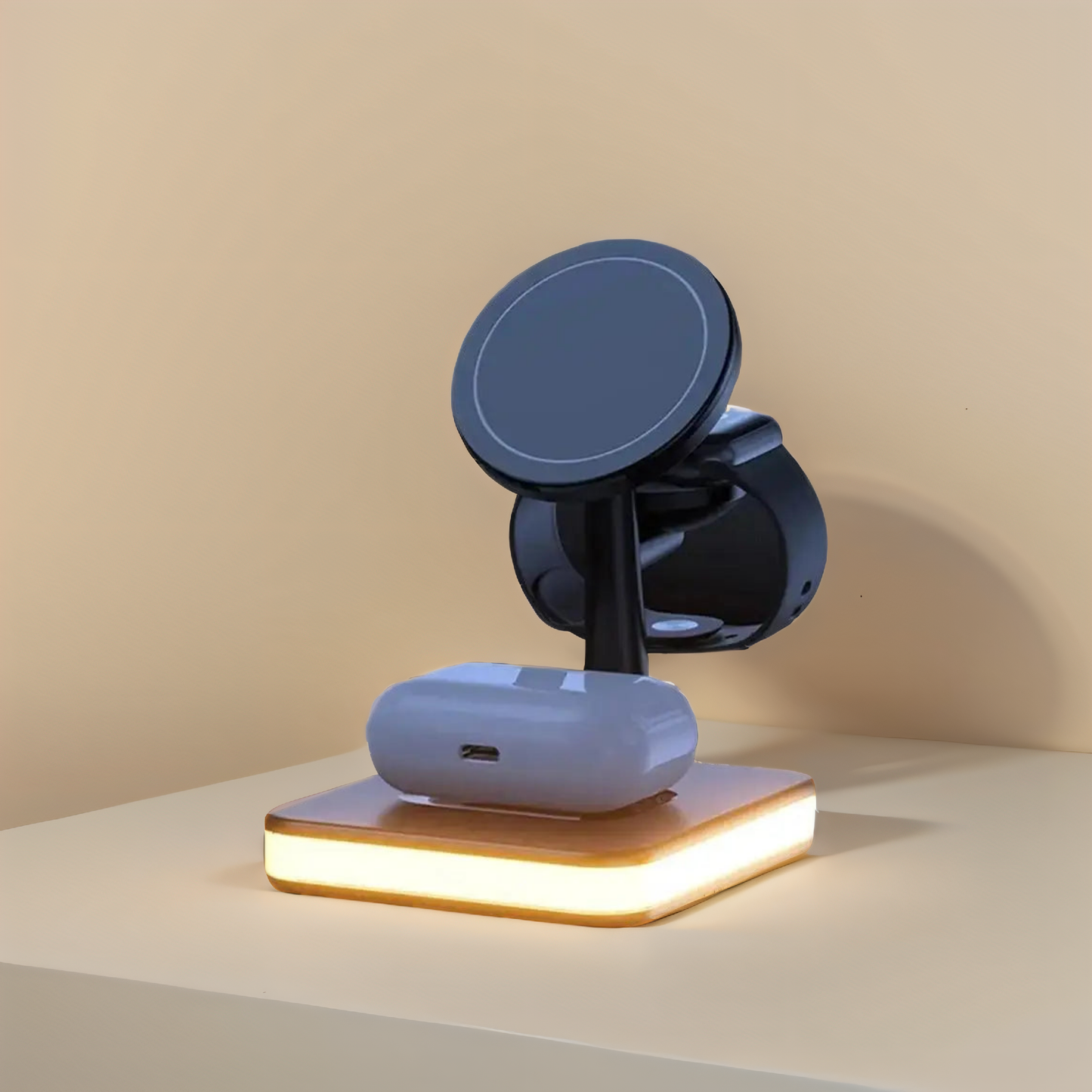 3-in-1 kabelloses Ladegerät mit LED-Licht für iPhone, iWatch und AirPods