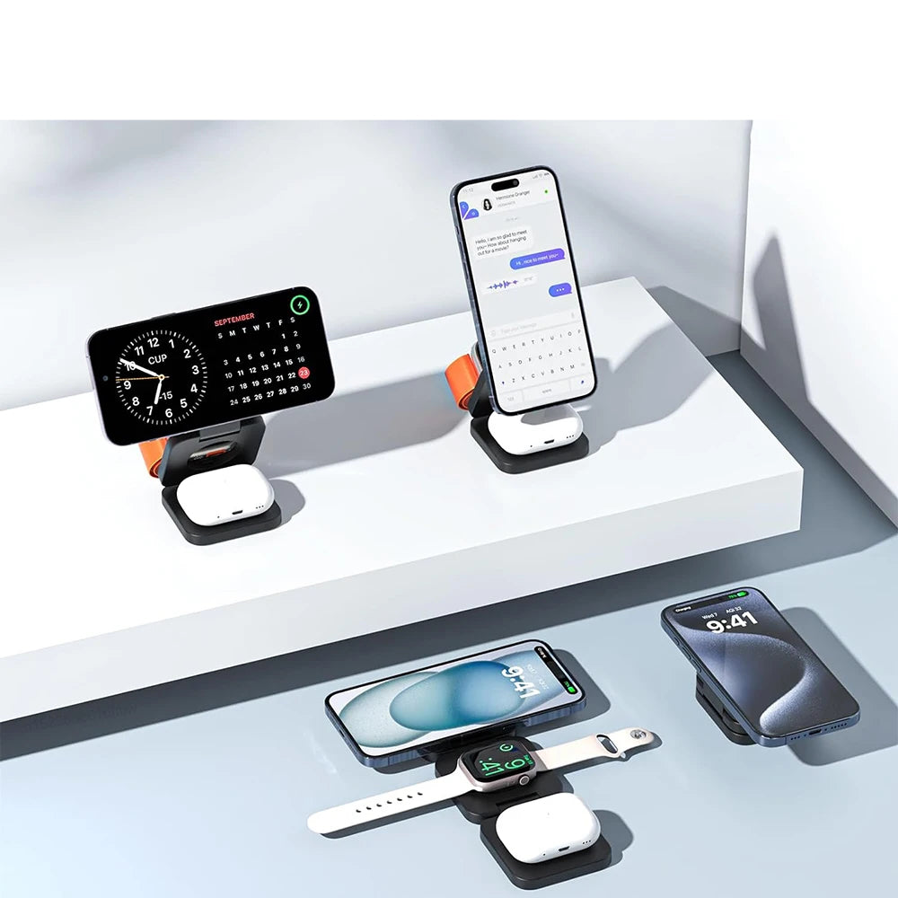 Faltbare 3 in 1 Ladestation I iPhone, AirPods und iWatch Ladegerät | K…