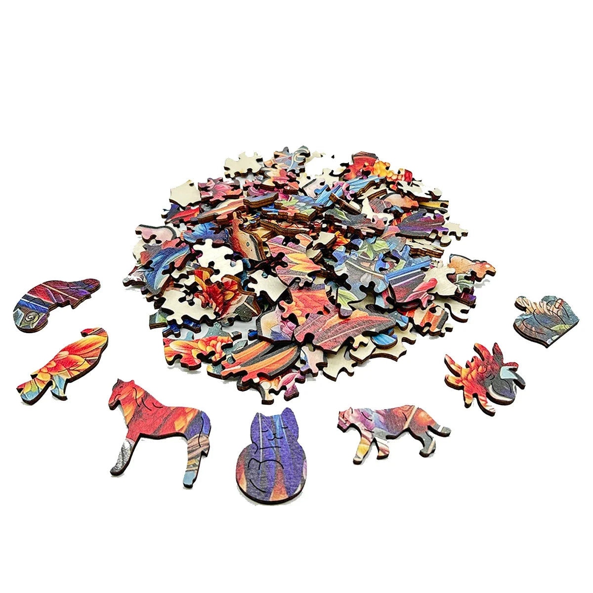 3D Tierpuzzle aus Holz – Tiger & Co. | Holzpuzzle für Kinder & Erwachsene I 200 Puzzleteile