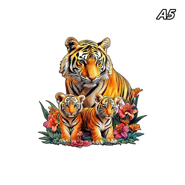3D Tierpuzzle aus Holz – Tiger & Co. | Holzpuzzle für Kinder & Erwachsene I 200 Puzzleteile