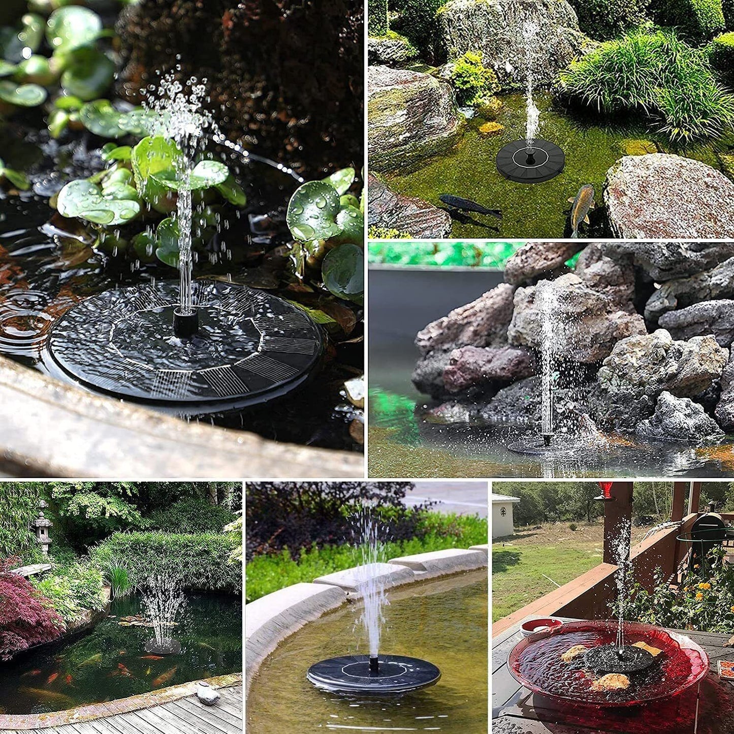 Solar Springbrunnen Teich I Mini Springbrunnen Solar I Springbrunnenpumpe für Vögel