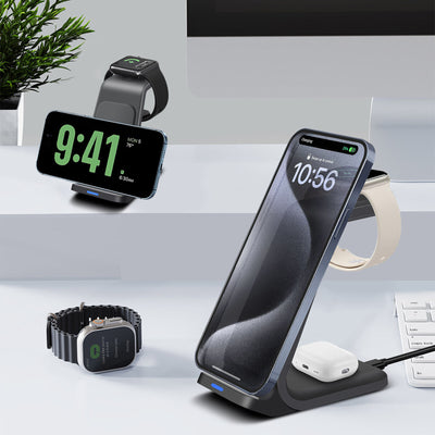 3-in-1 Ladestation: iPhone, Apple Watch, AirPods, kabellos