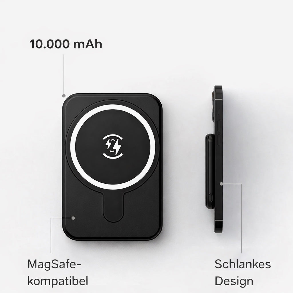 Magnetische Powerbank iPhone 10000mAh kabellos laden
