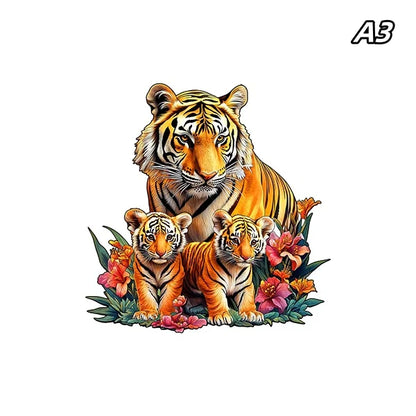 3D Tierpuzzle aus Holz – Tiger & Co. | Holzpuzzle für Kinder & Erwachsene I 200 Puzzleteile