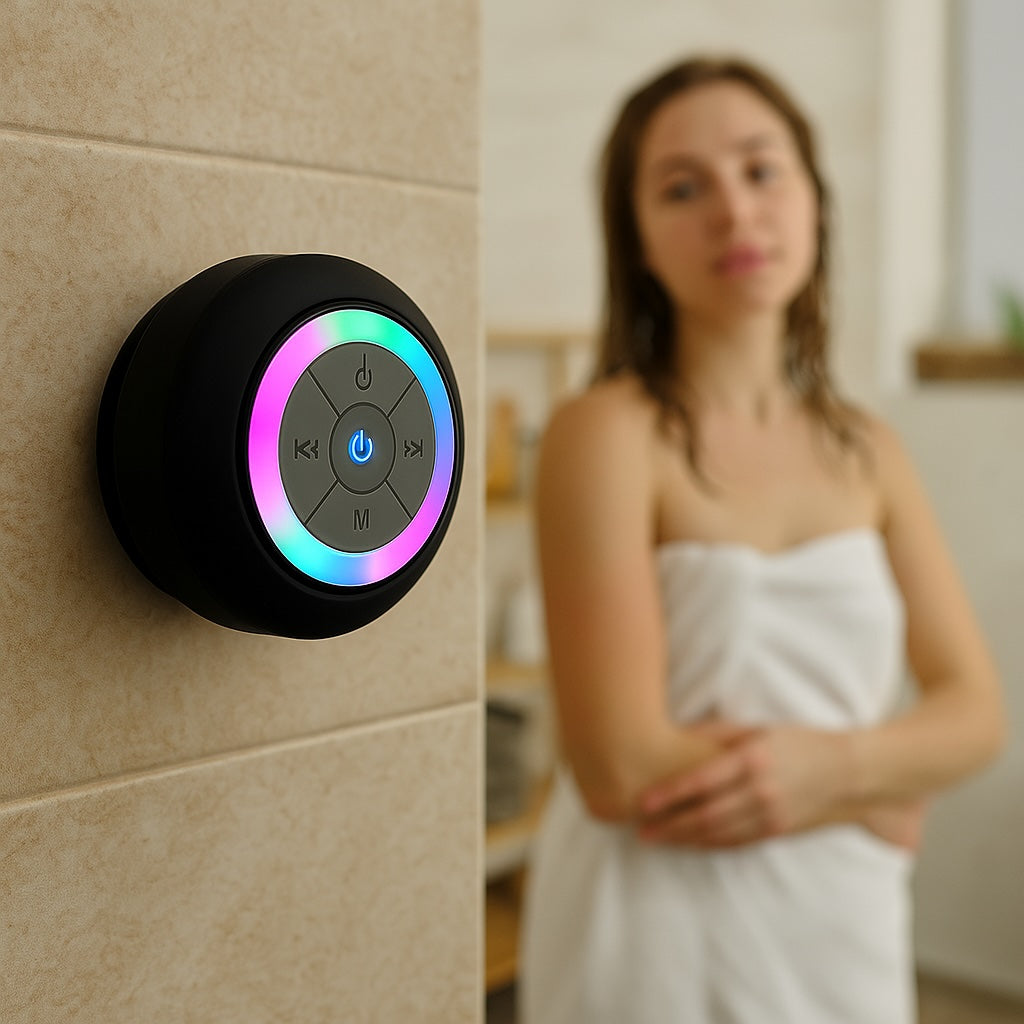 Wasserdichter Bluetooth Lautsprecher Dusche | Kabellos mit Saugnapf & Stereo Sound 2