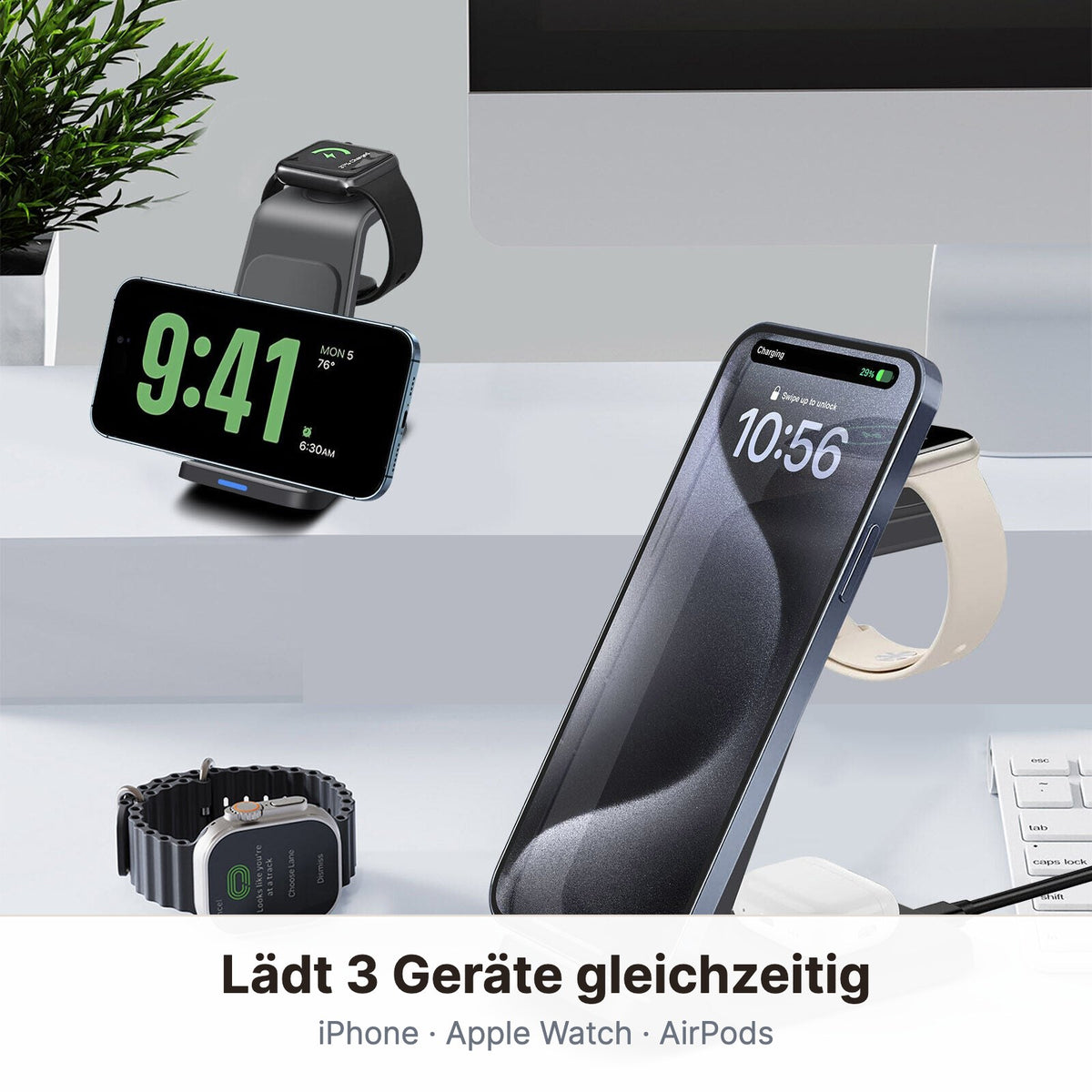 3-in-1 Apple Ladestation lädt iPhone, Apple Watch und AirPods gleichzeitig
