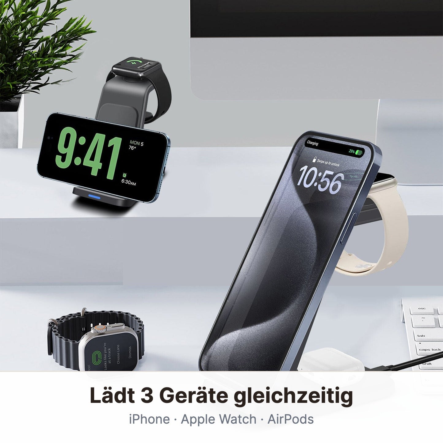 3-in-1 Apple Ladestation lädt iPhone, Apple Watch und AirPods gleichzeitig