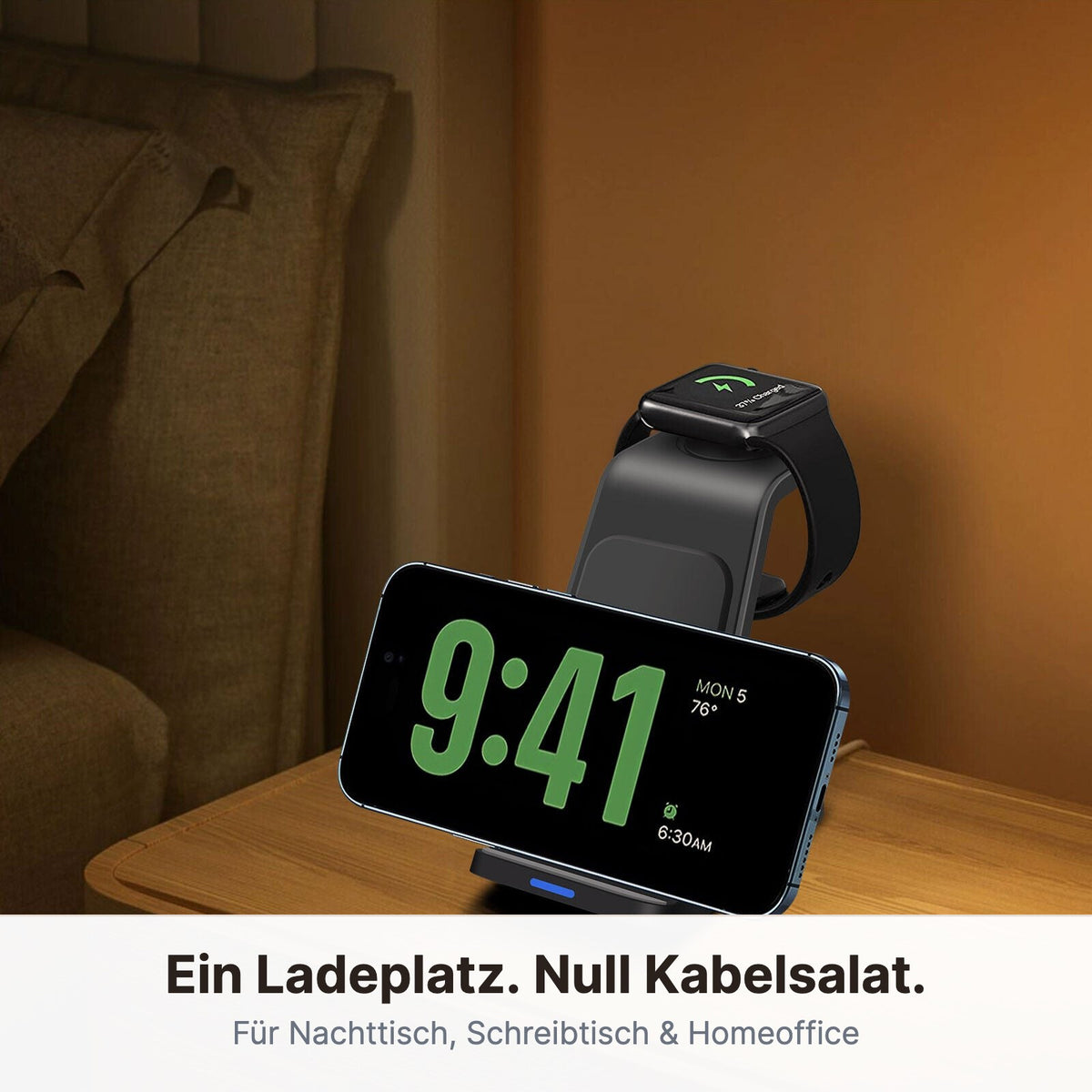 Ein Ladeplatz statt Kabelsalat – Ladestation für Nachttisch, Schreibtisch und Homeoffice