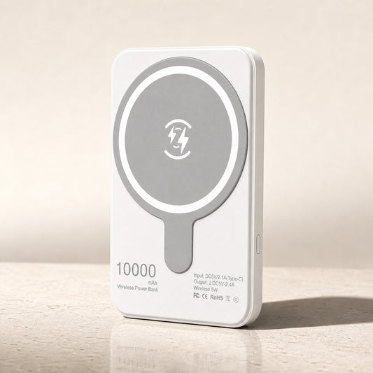 Magnetische Powerbank 10.000 mAh 15 W für iPhone 12–17, USB-C und USB-A, MagSafe-kompatibel